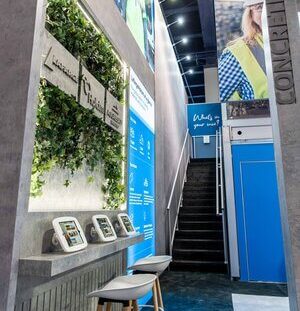 LafarageHolcim exhibition stand stairs