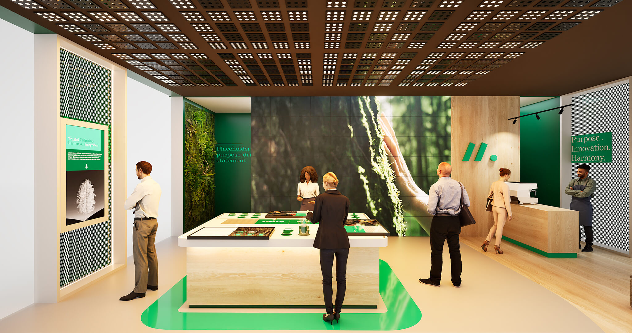 Natures code wide shot exhibition stand